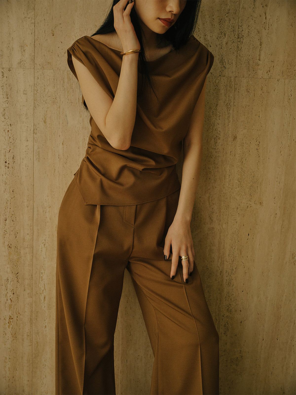Asymmetric Drape All-in-One