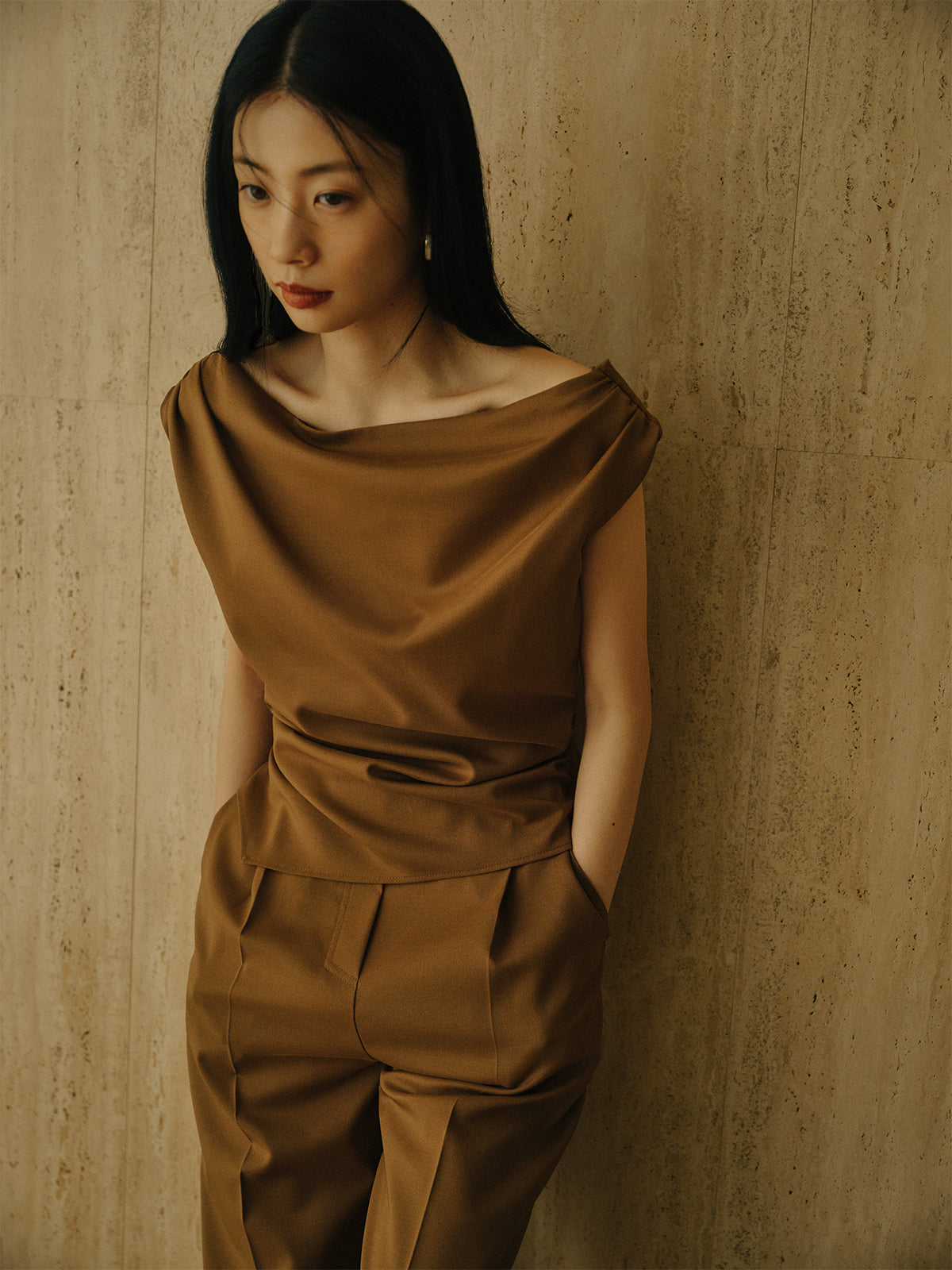 Asymmetric Drape All-in-One