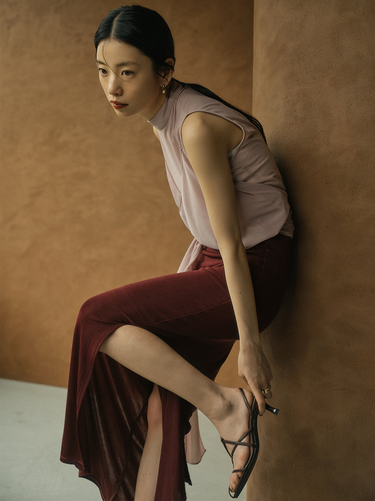 アセテートカットナロースカート