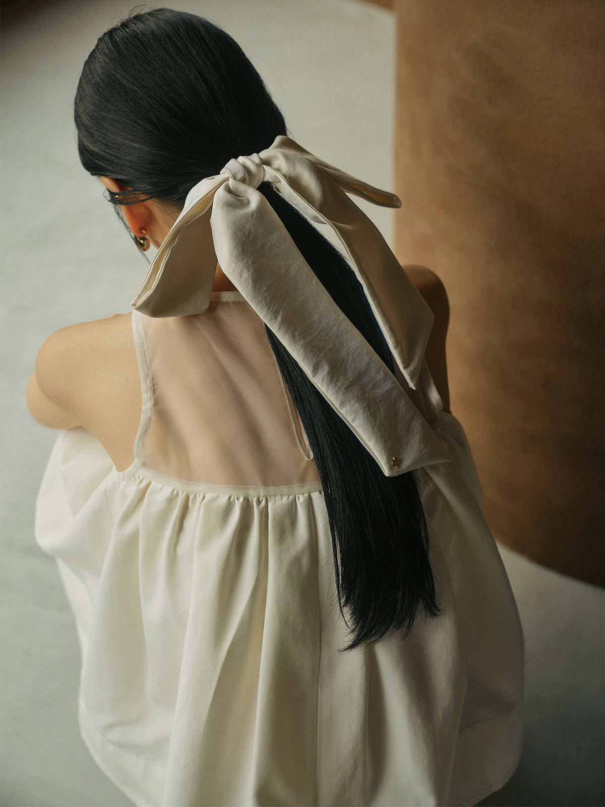 ヴィンテージサテンヘアリボン