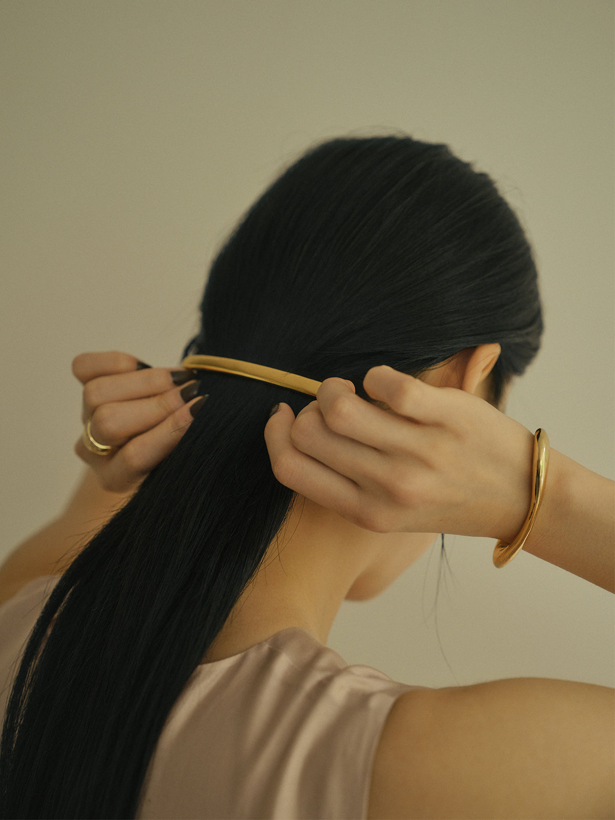 ナローメタルバレッタ