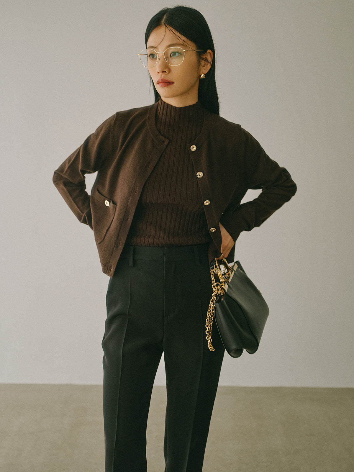 ベーシックウールニットカーディガン