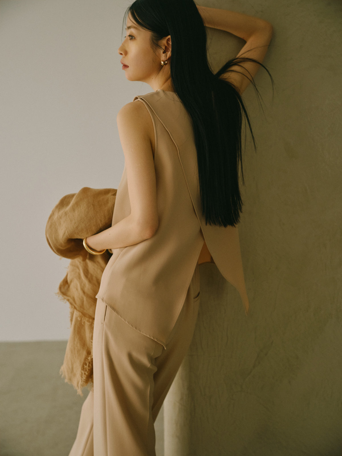 トリアセテートドレープブラウス