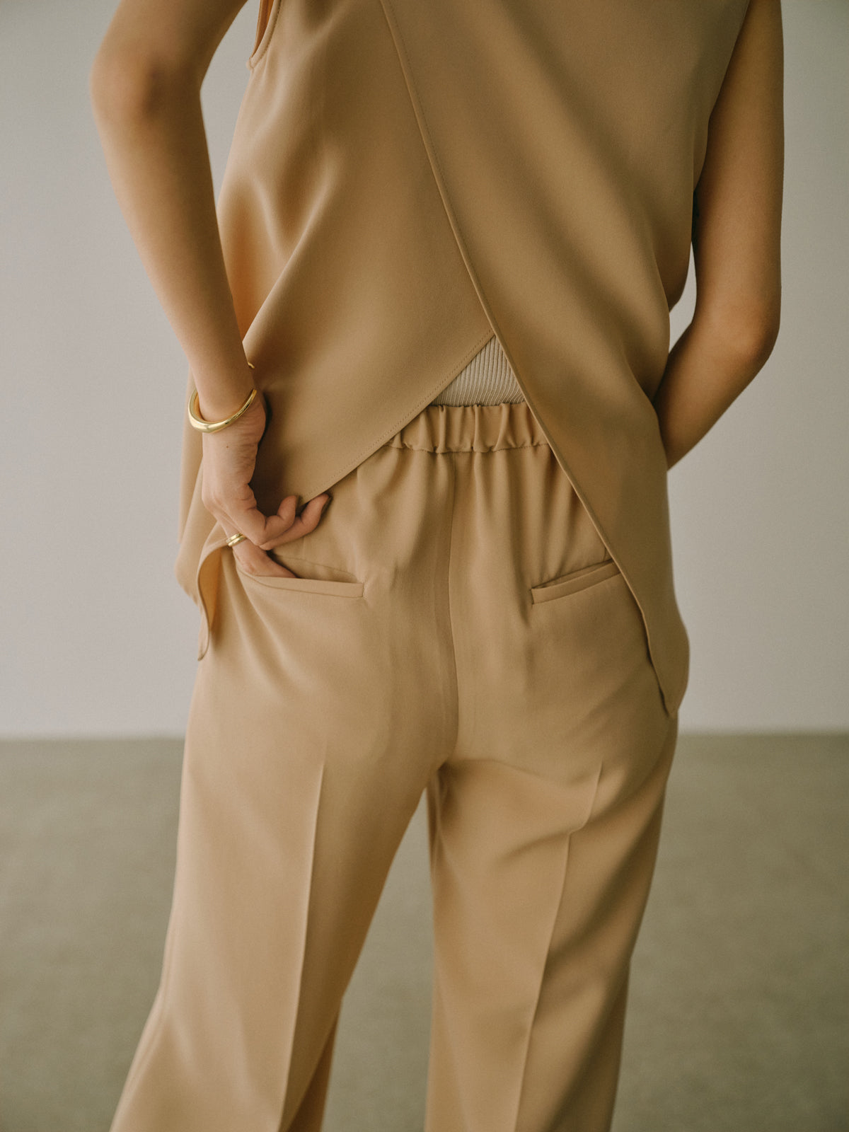 トリアセテートドレープブラウス