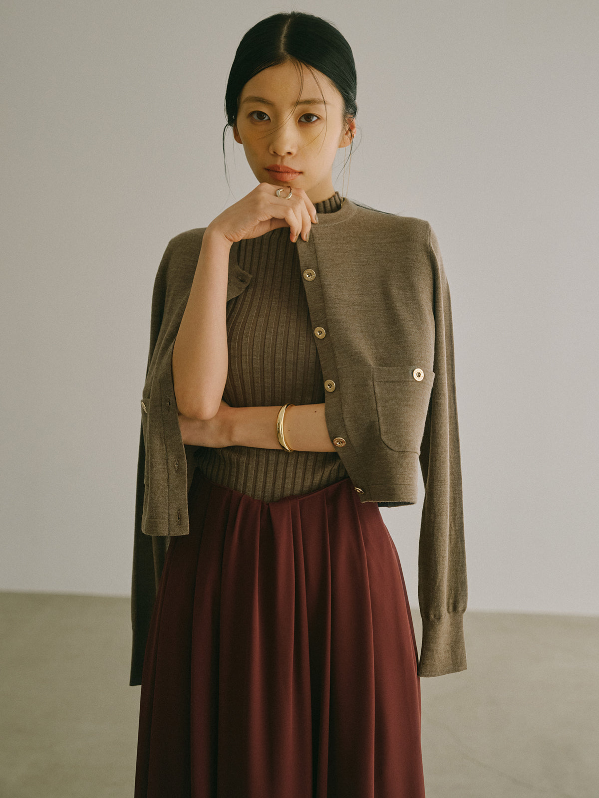 ベーシックウールニットカーディガン