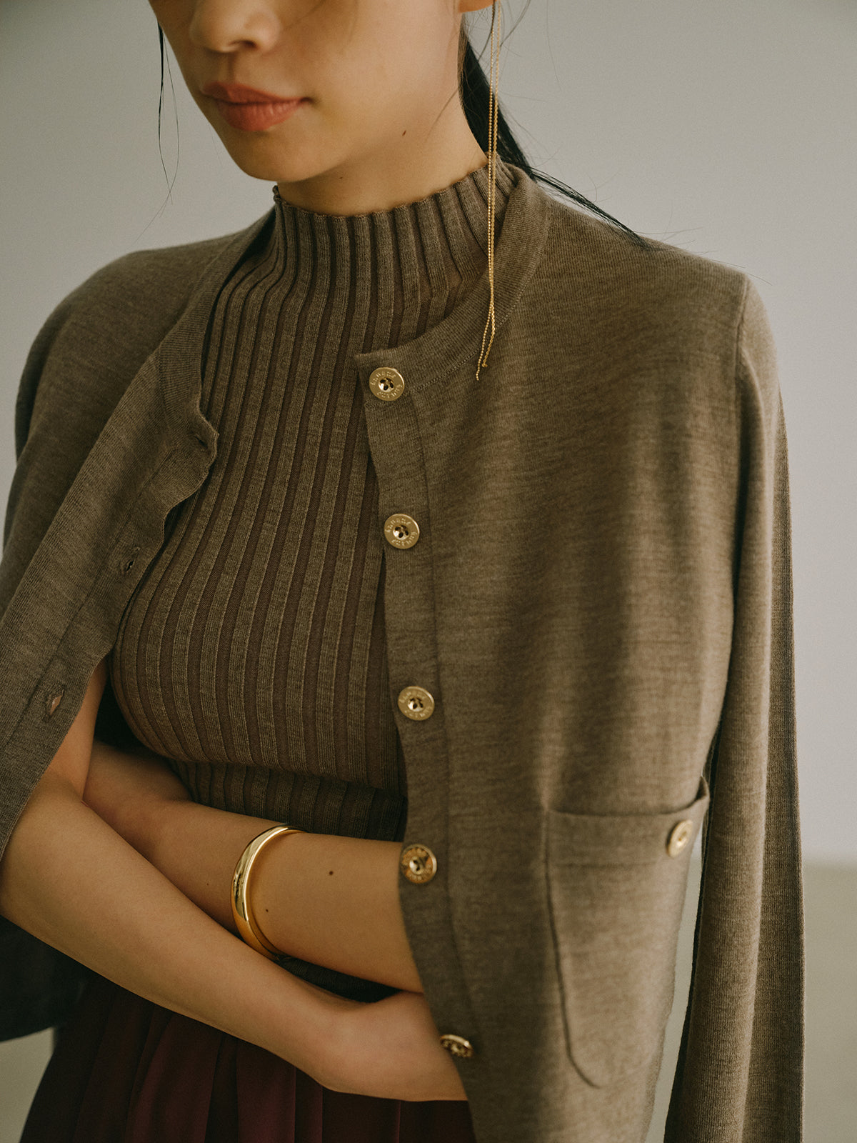 ベーシックウールニットカーディガン