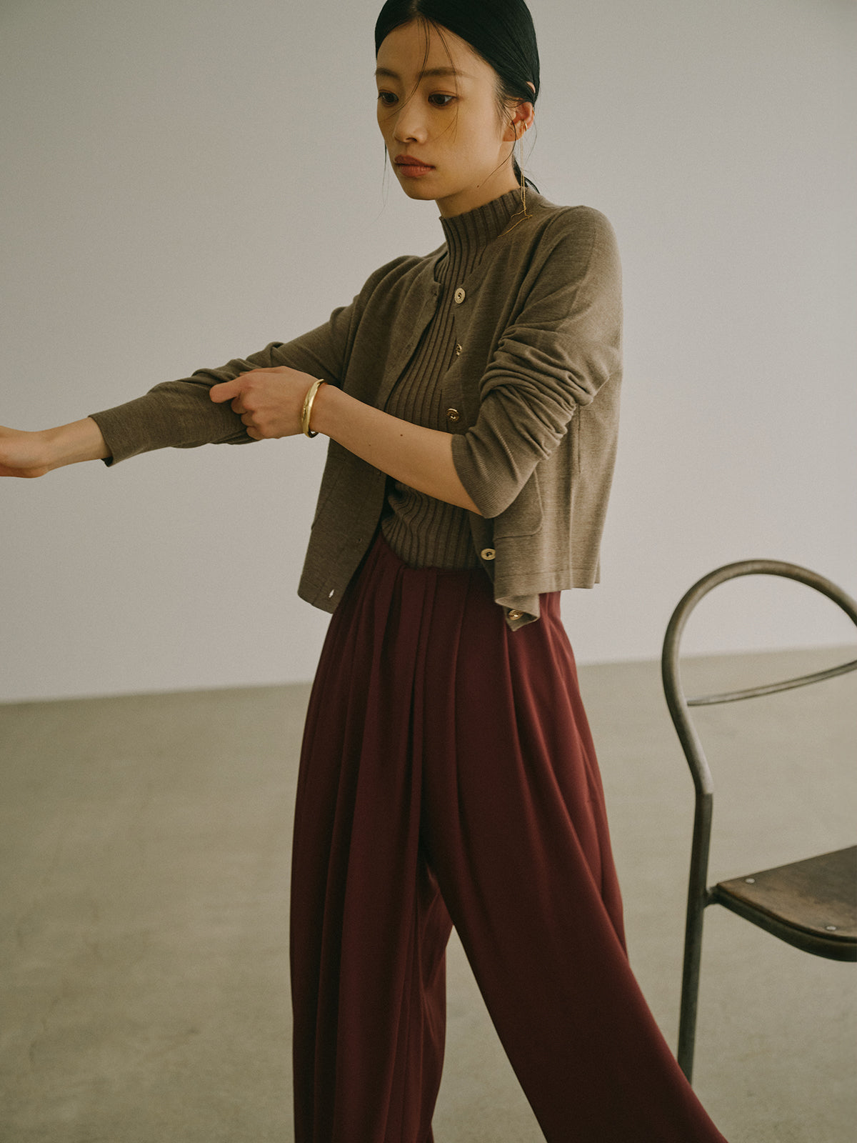 ベーシックウールニットカーディガン