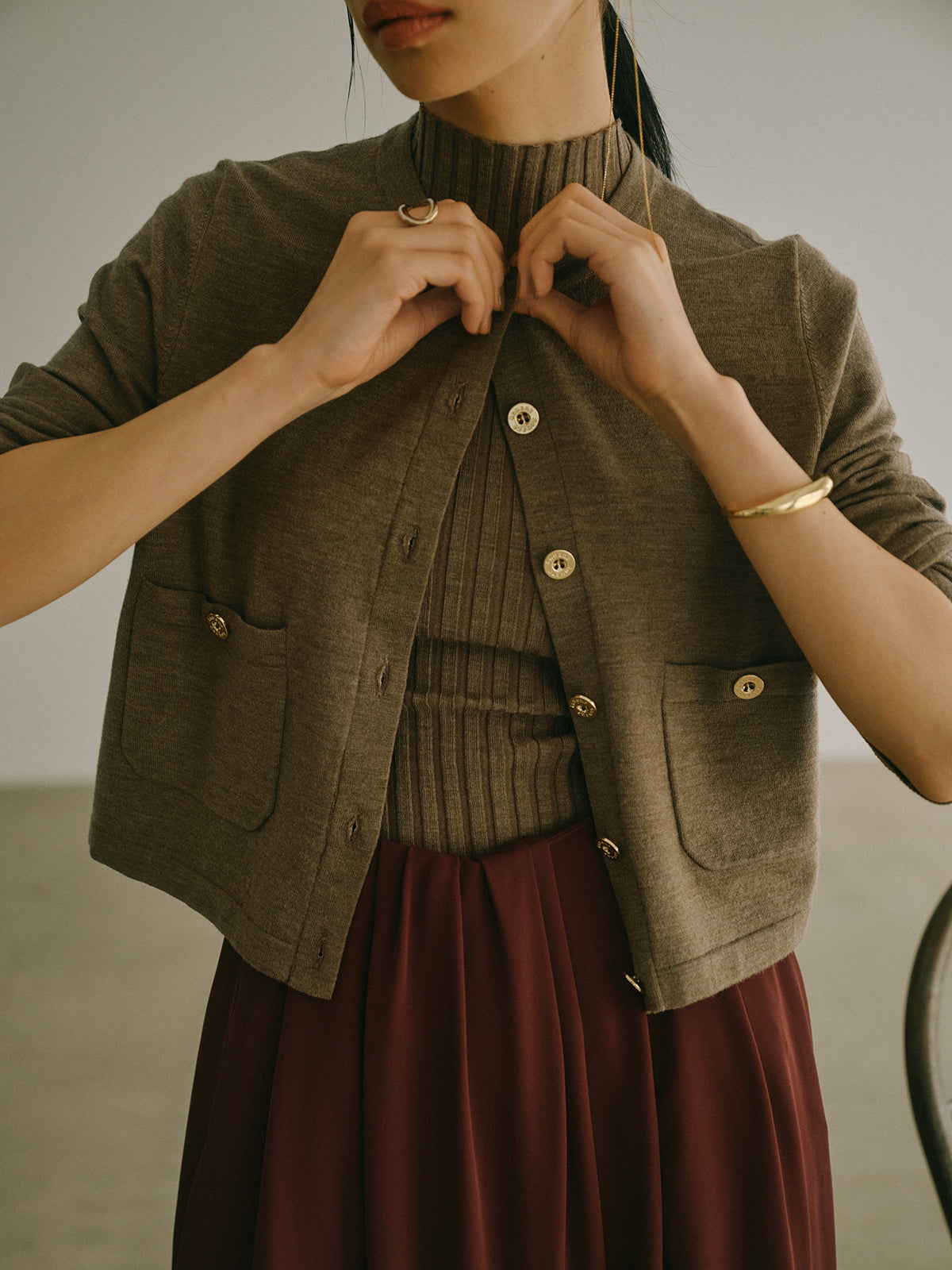 ベーシックウールニットカーディガン