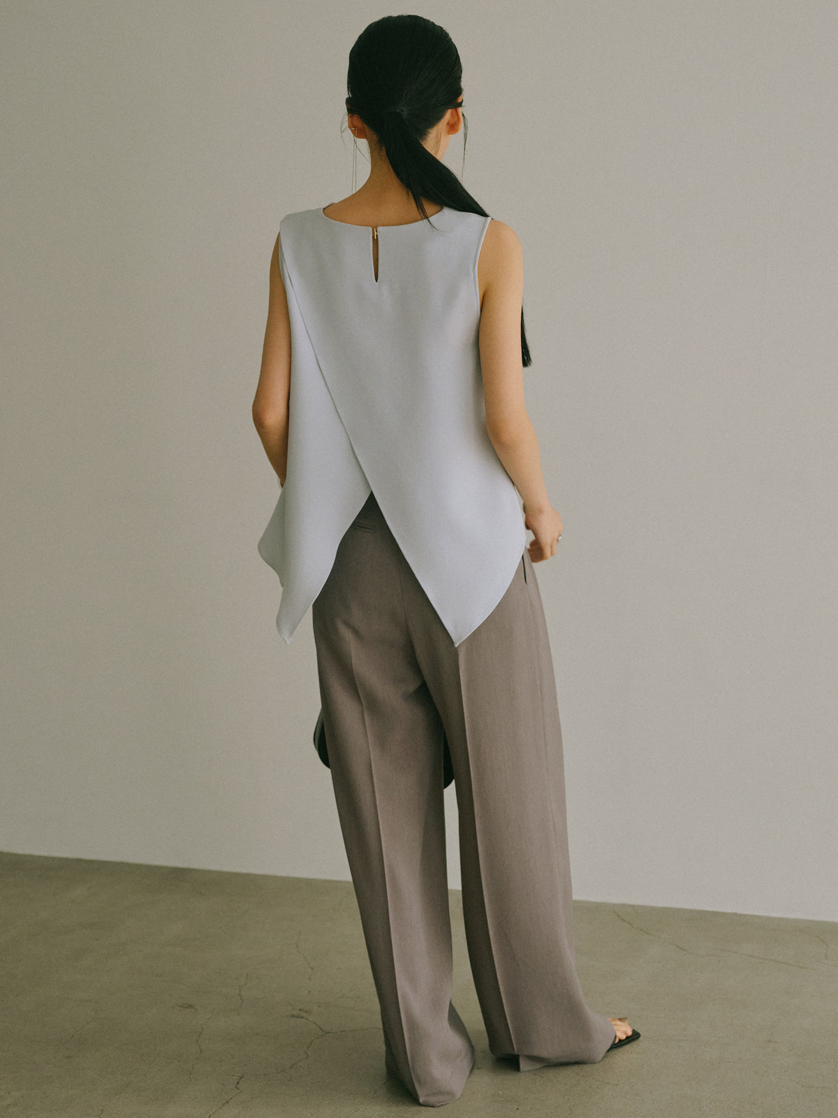 トリアセテートドレープブラウス