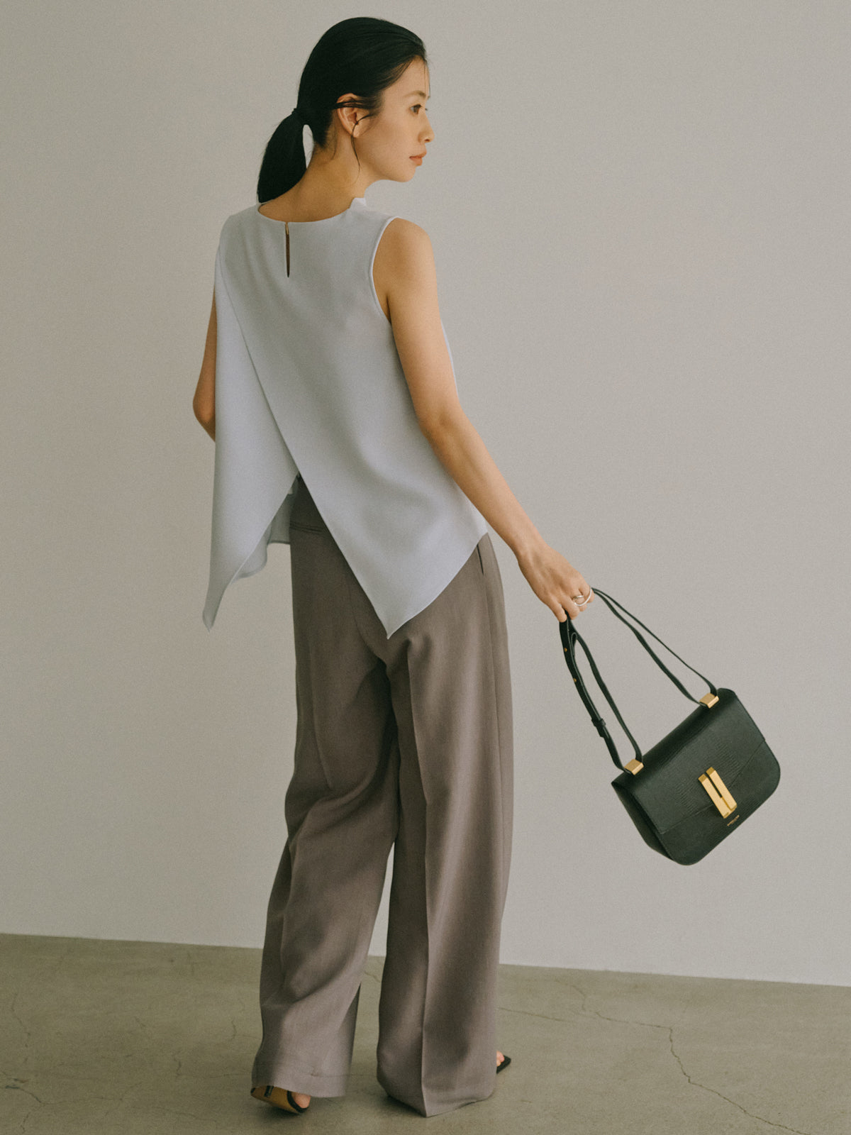 トリアセテートドレープブラウス