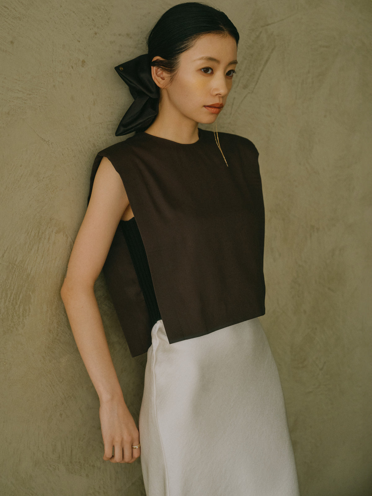 ニットディティールブラウス