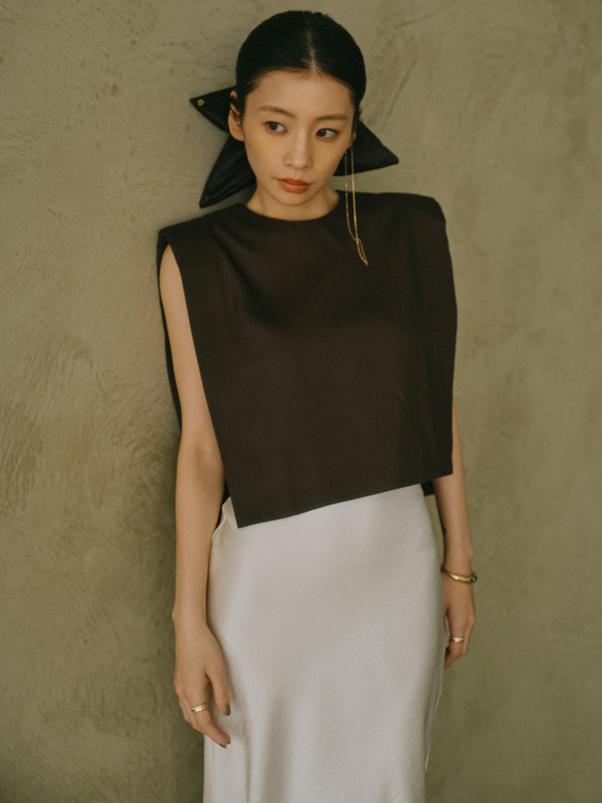 ニットディティールブラウス