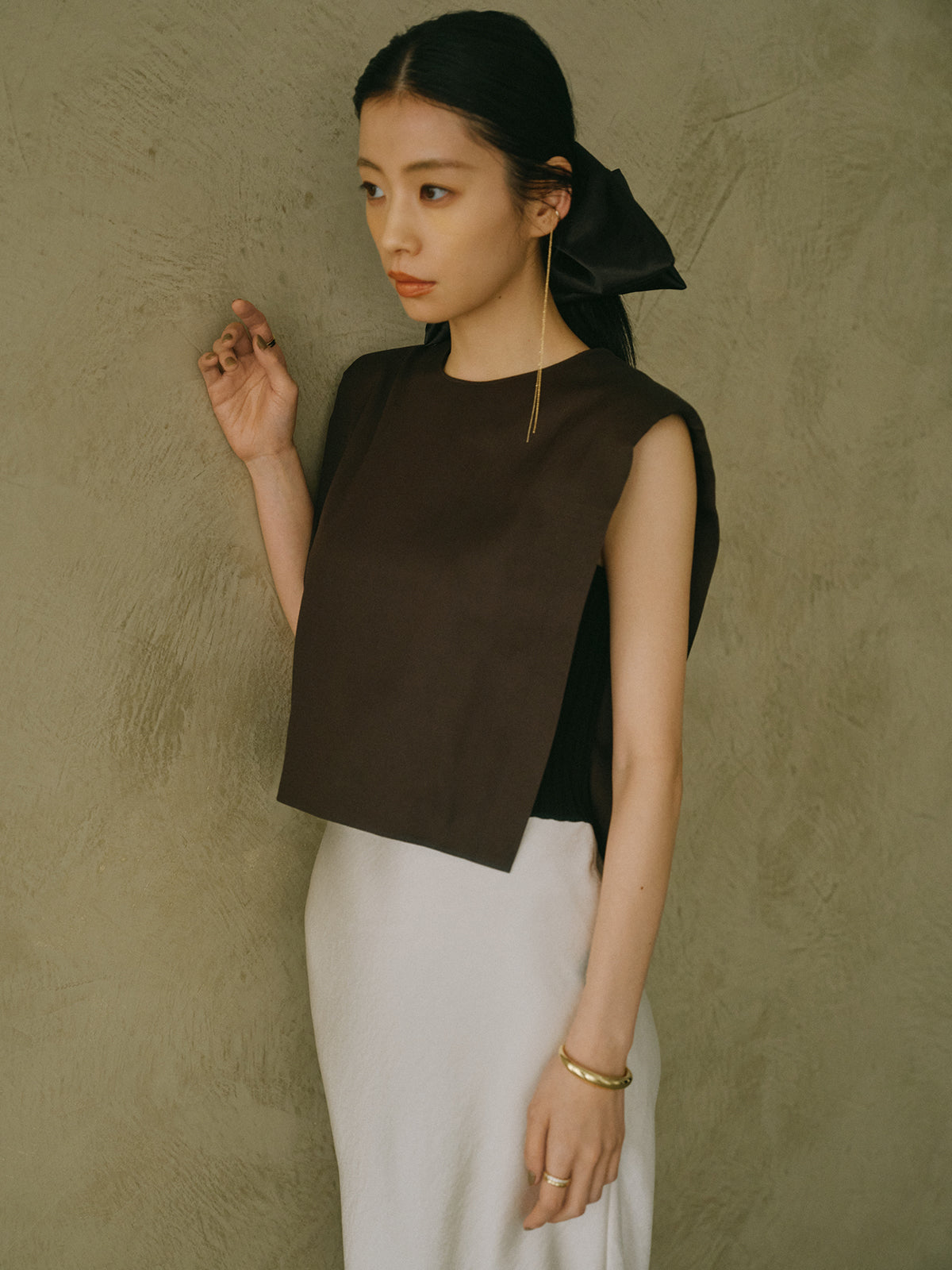 ニットディティールブラウス