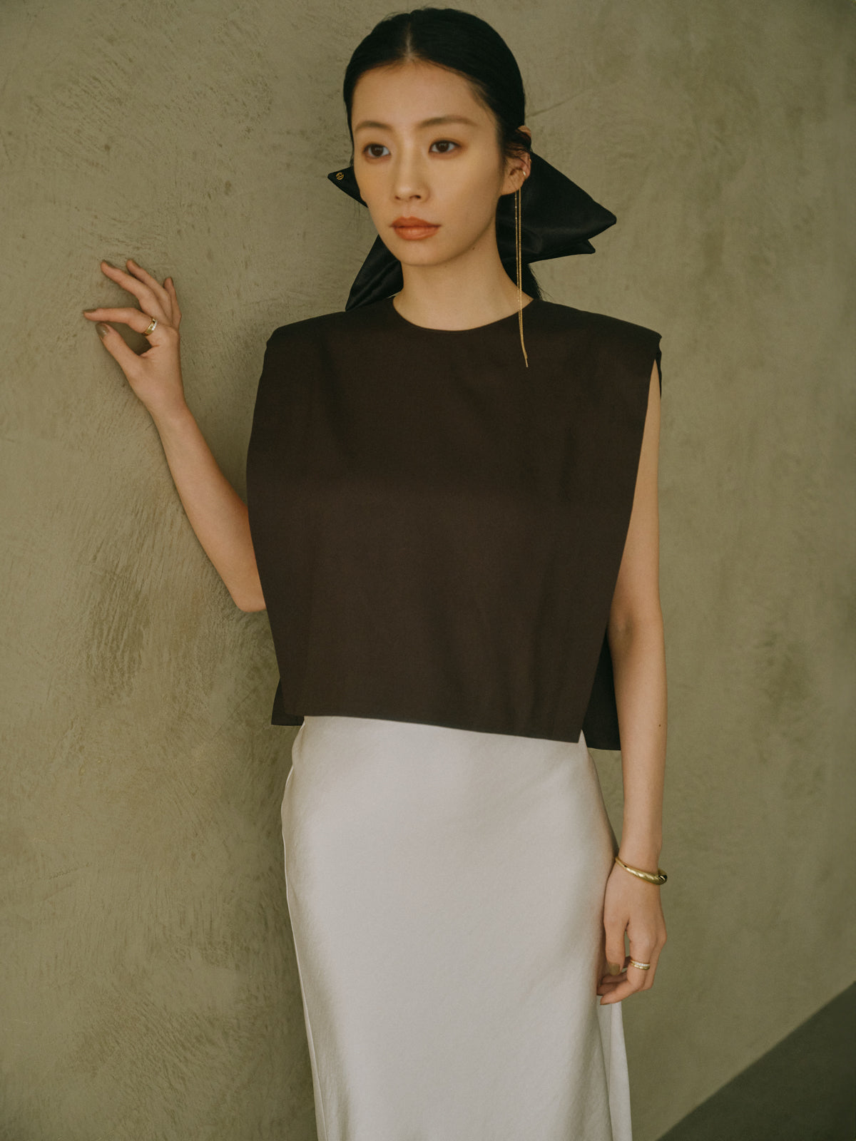 ニットディティールブラウス