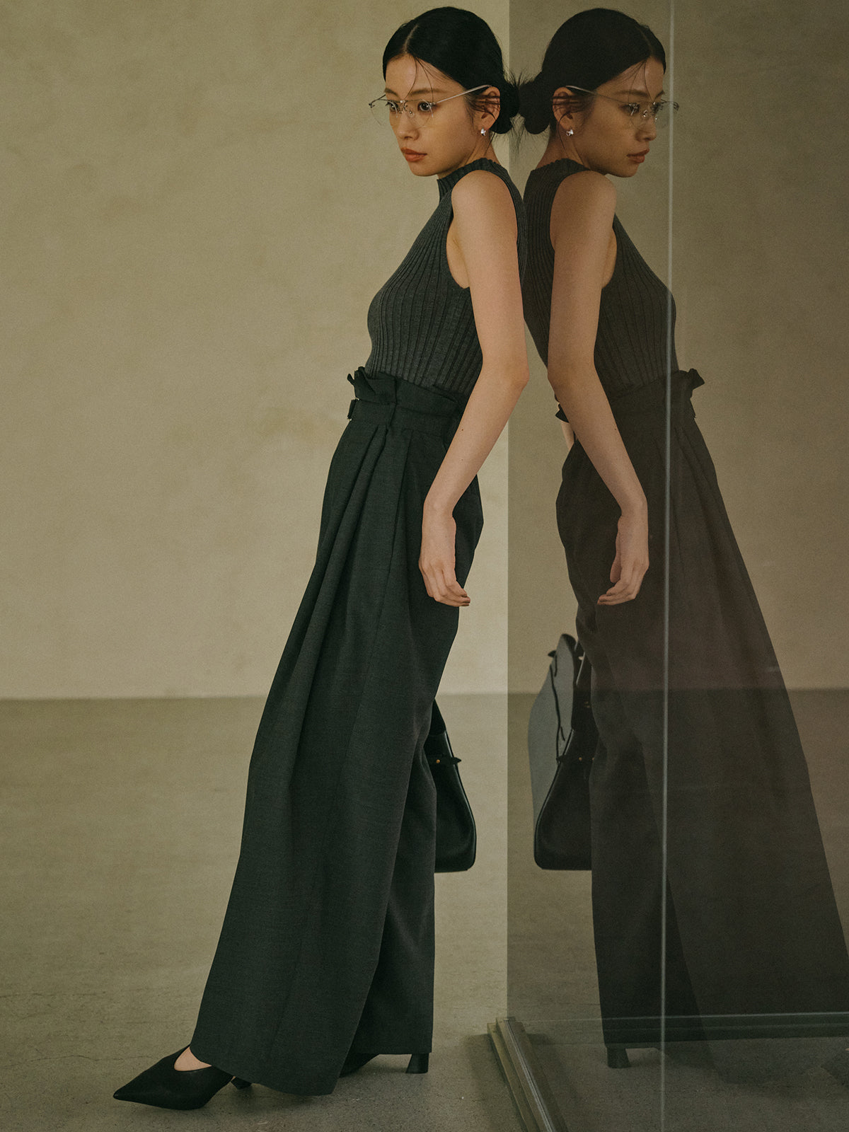 フリルタックワイドパンツ