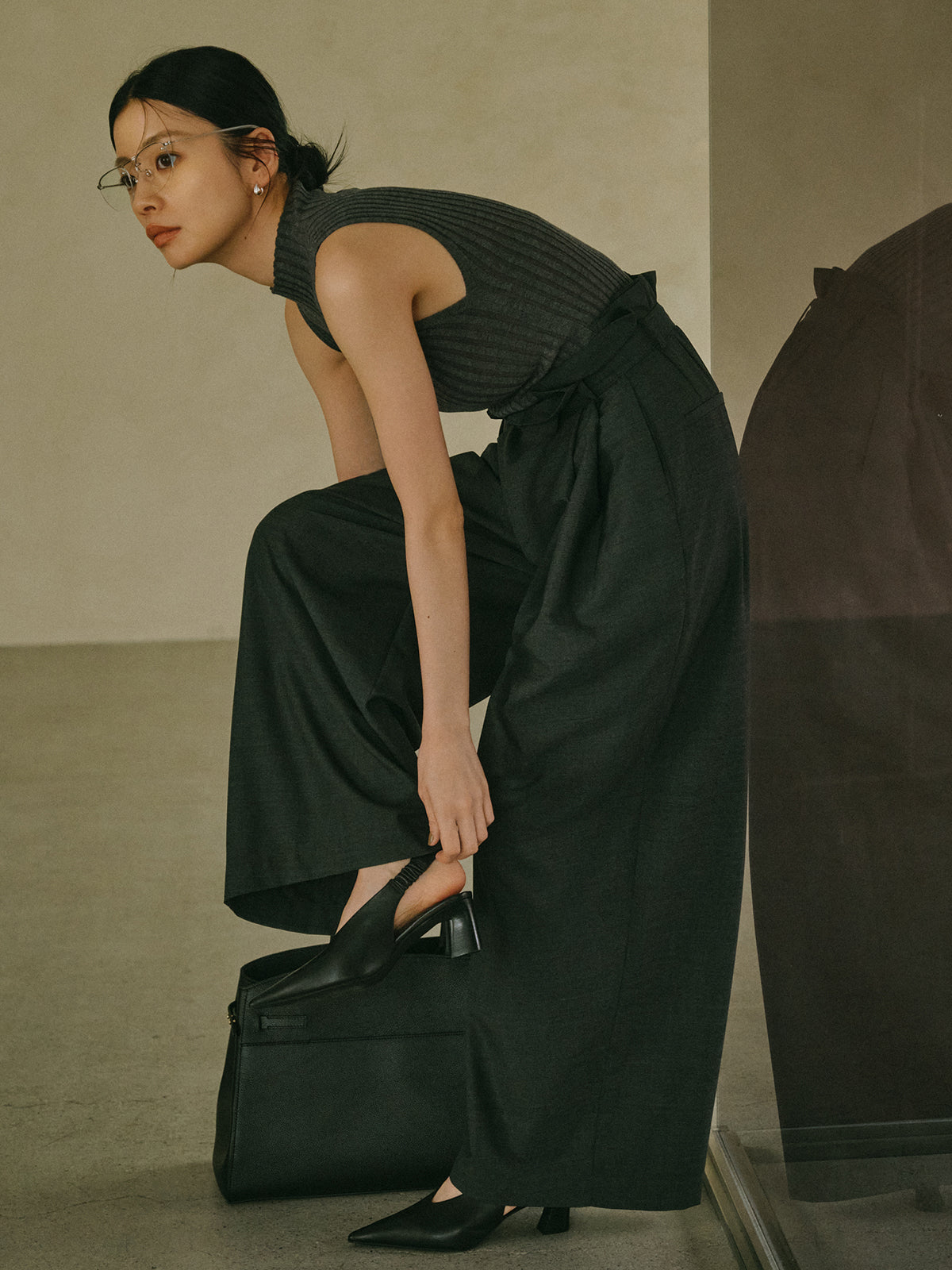 フリルタックワイドパンツ