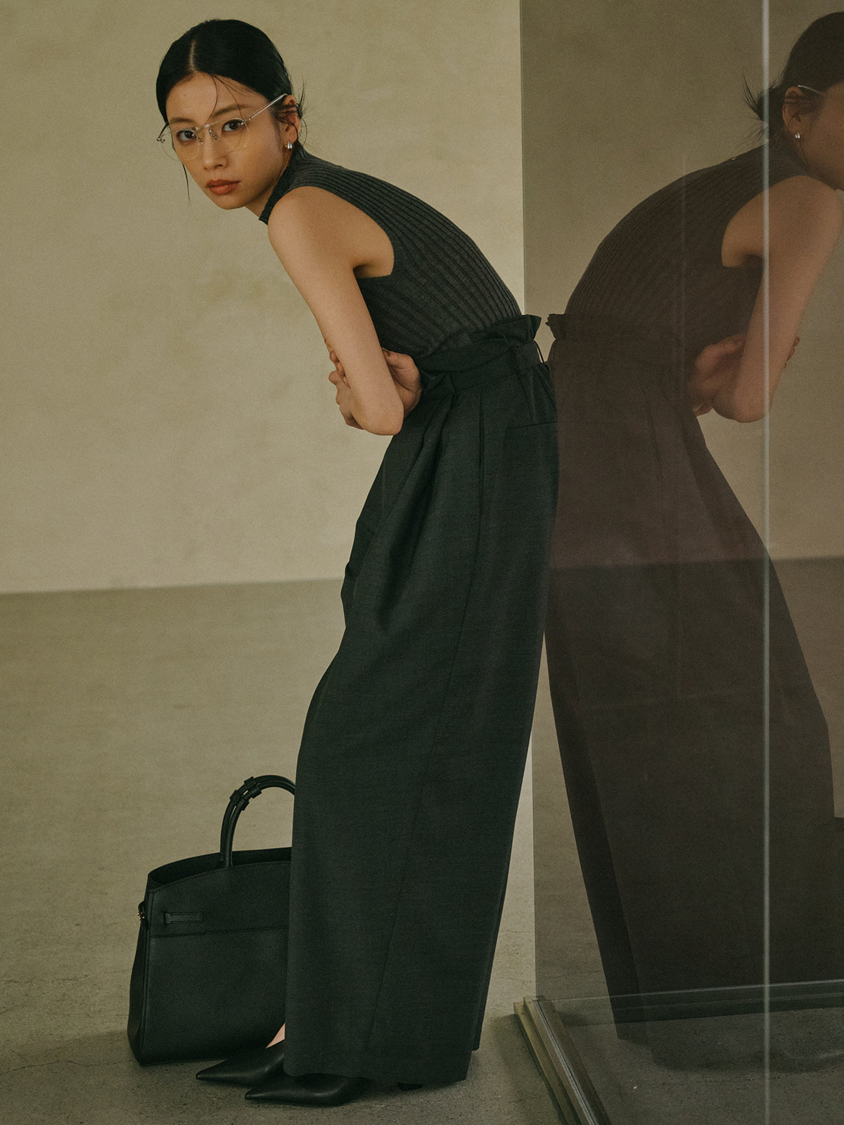 フリルタックワイドパンツ