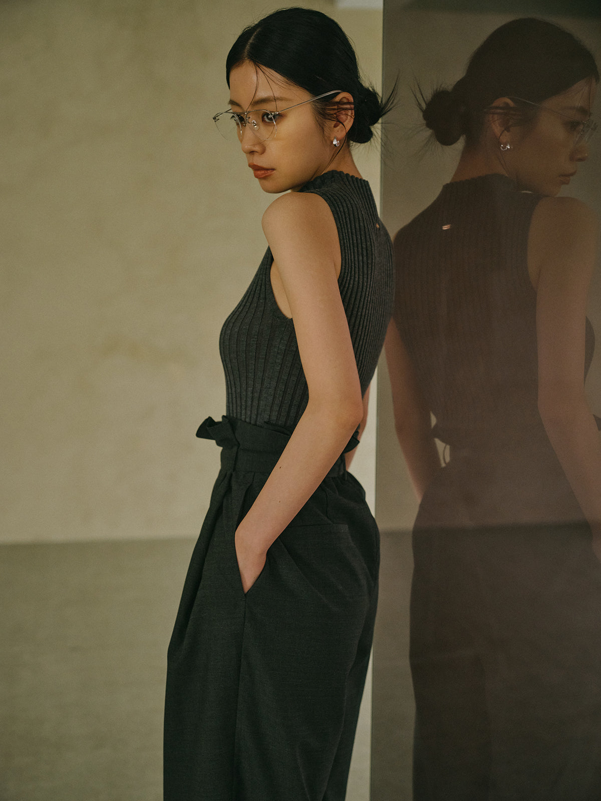 フリルタックワイドパンツ