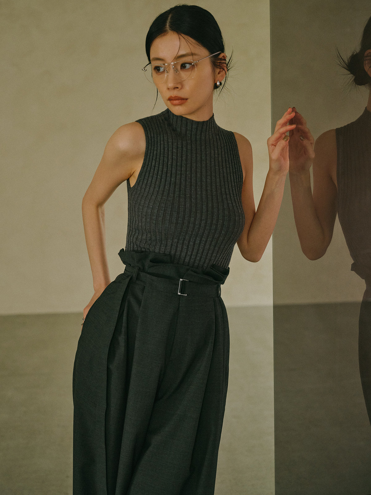 フリルタックワイドパンツ