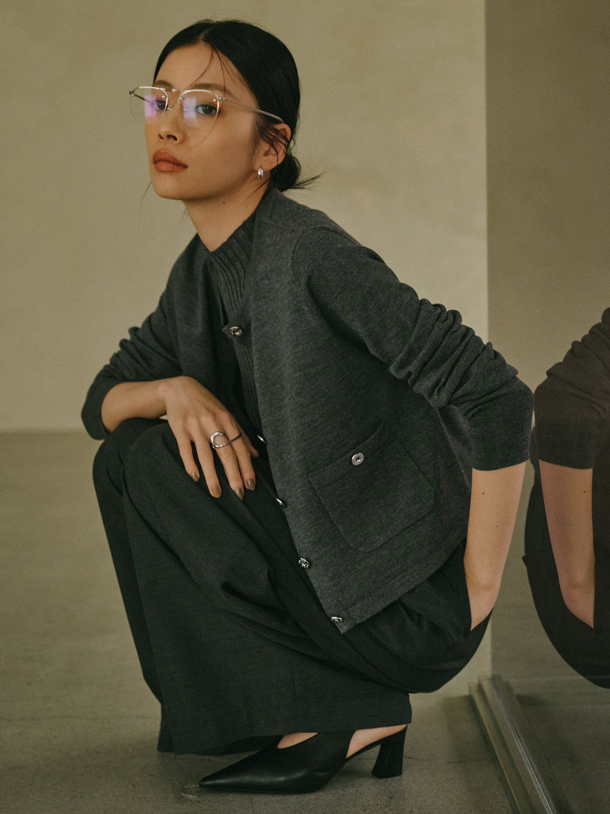 フリルタックワイドパンツ