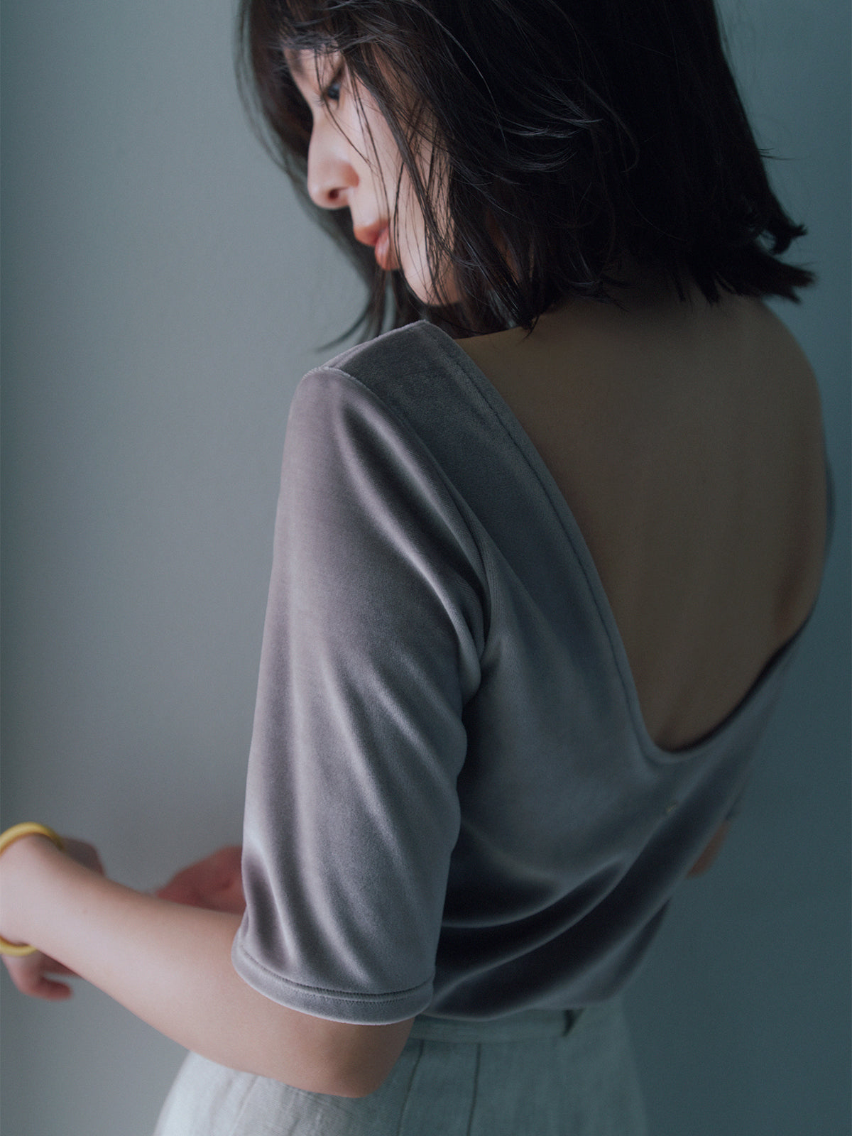 【OUR WACOAL×anuans】컵인 벨로아 탑스