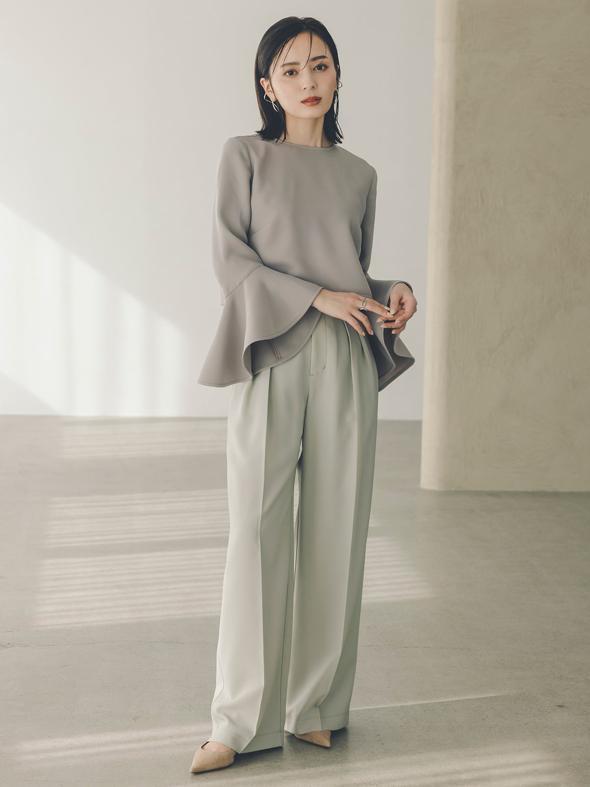 투턱 와이드 팬츠