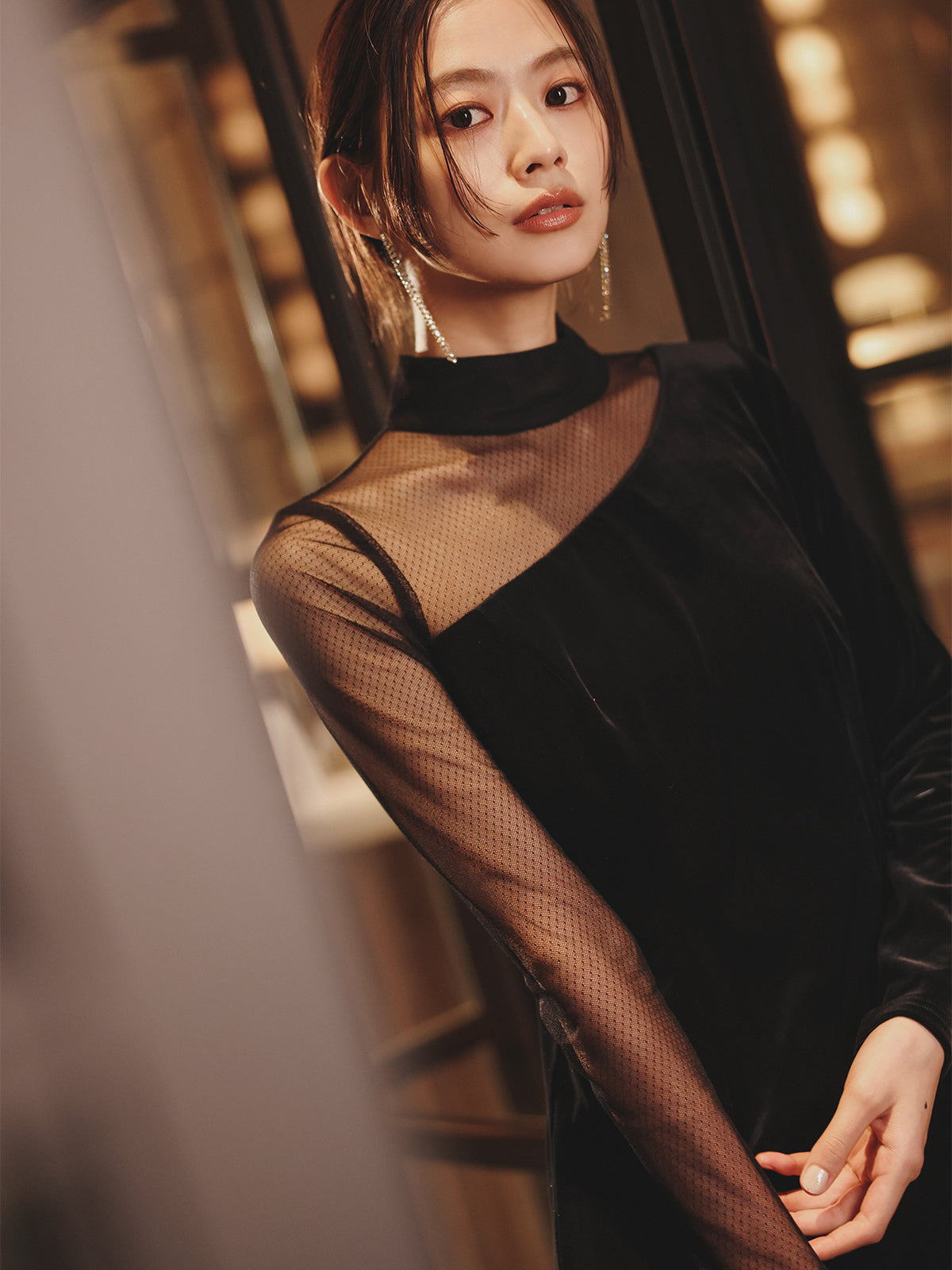 シアーコンビタイトワンピース