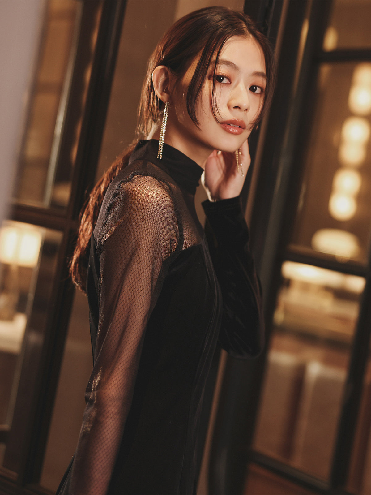 シアーコンビタイトワンピース