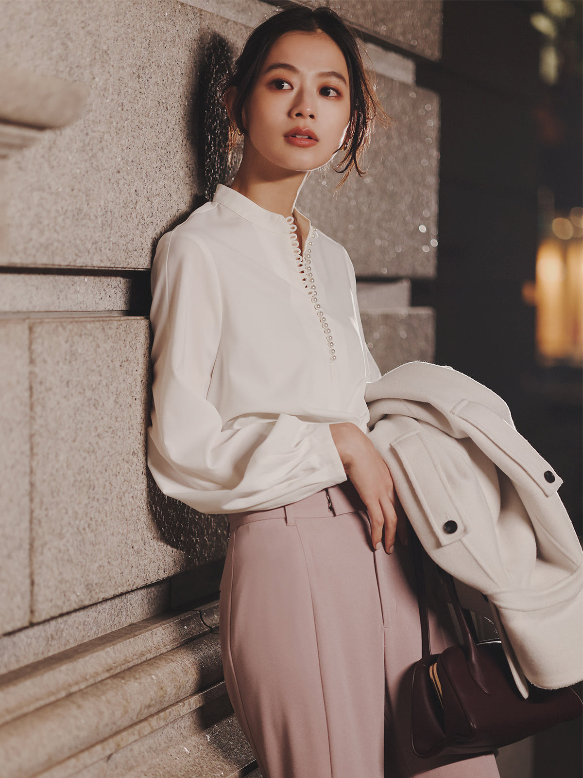 パールトリムブラウス