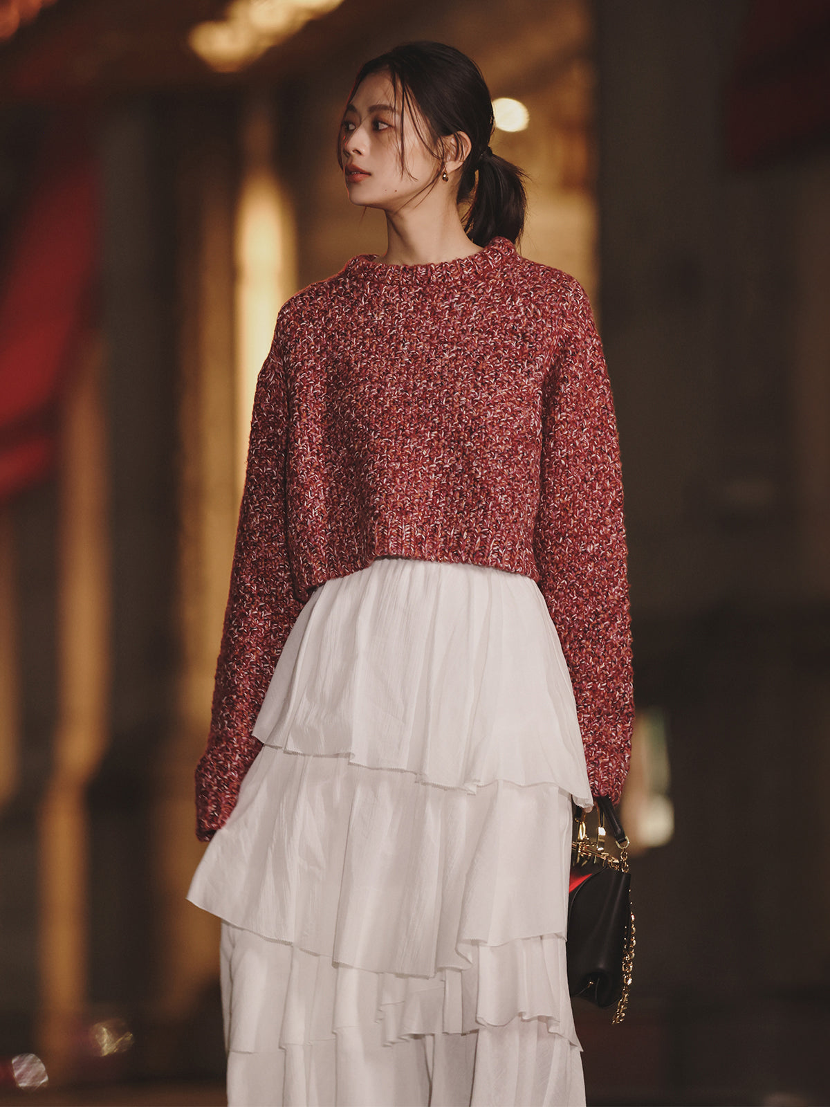 コットンクレープティアードスカート