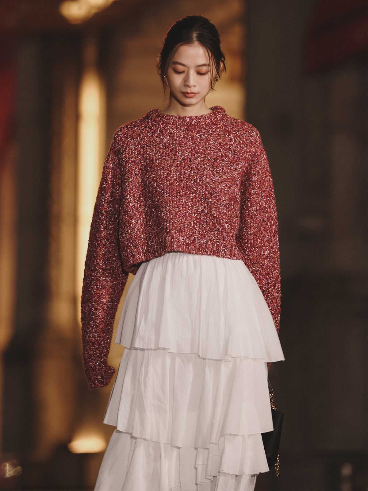 コットンクレープティアードスカート