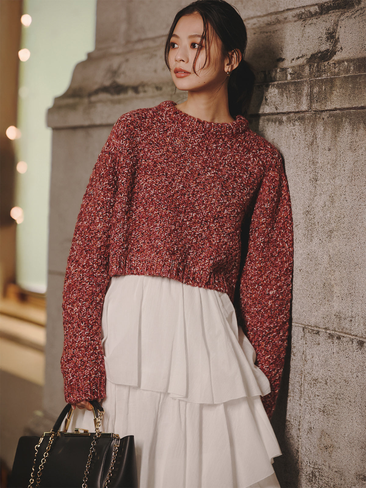 ミックスヤーンニットトップス