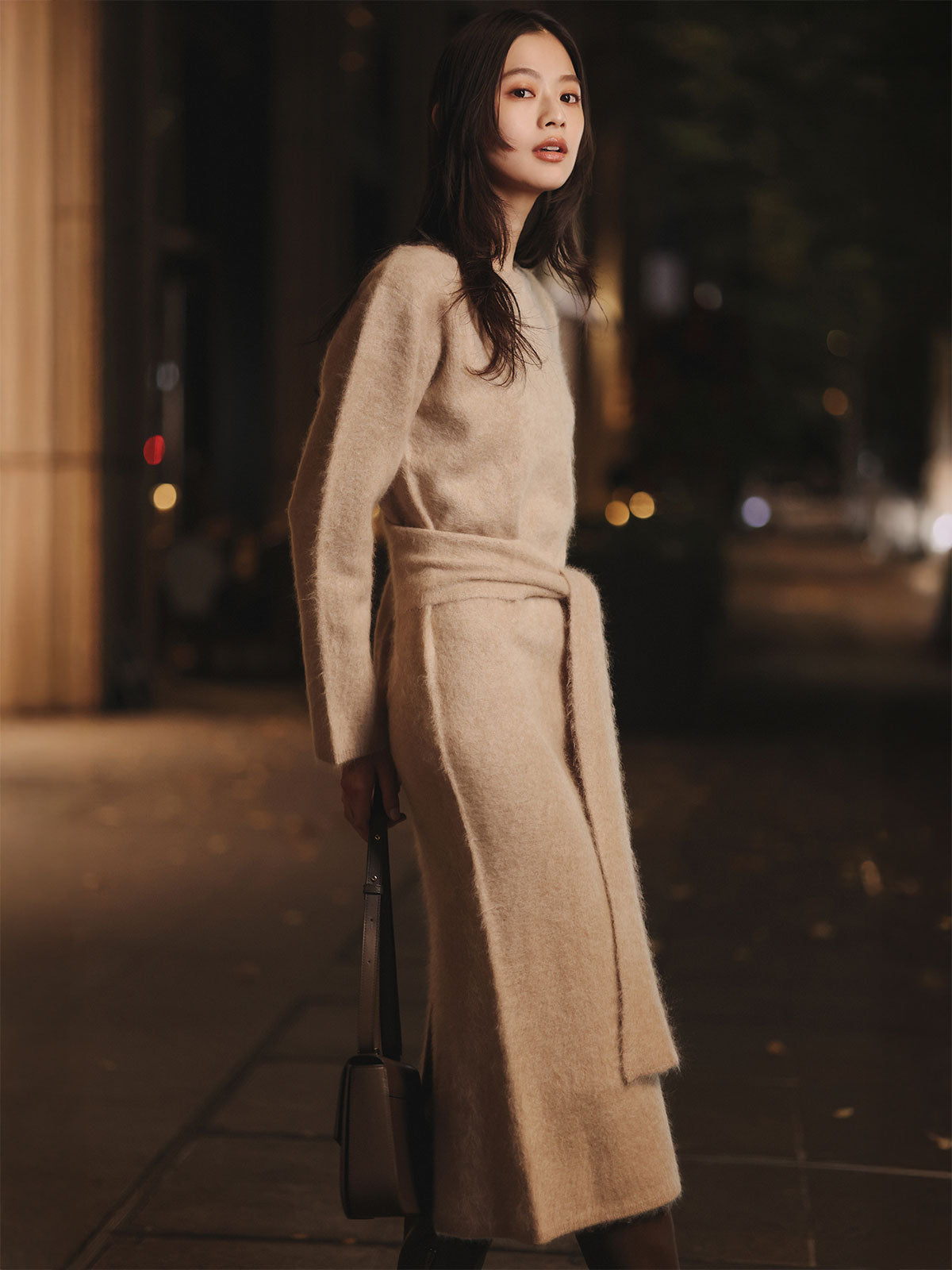 ウールミンクニットワンピース