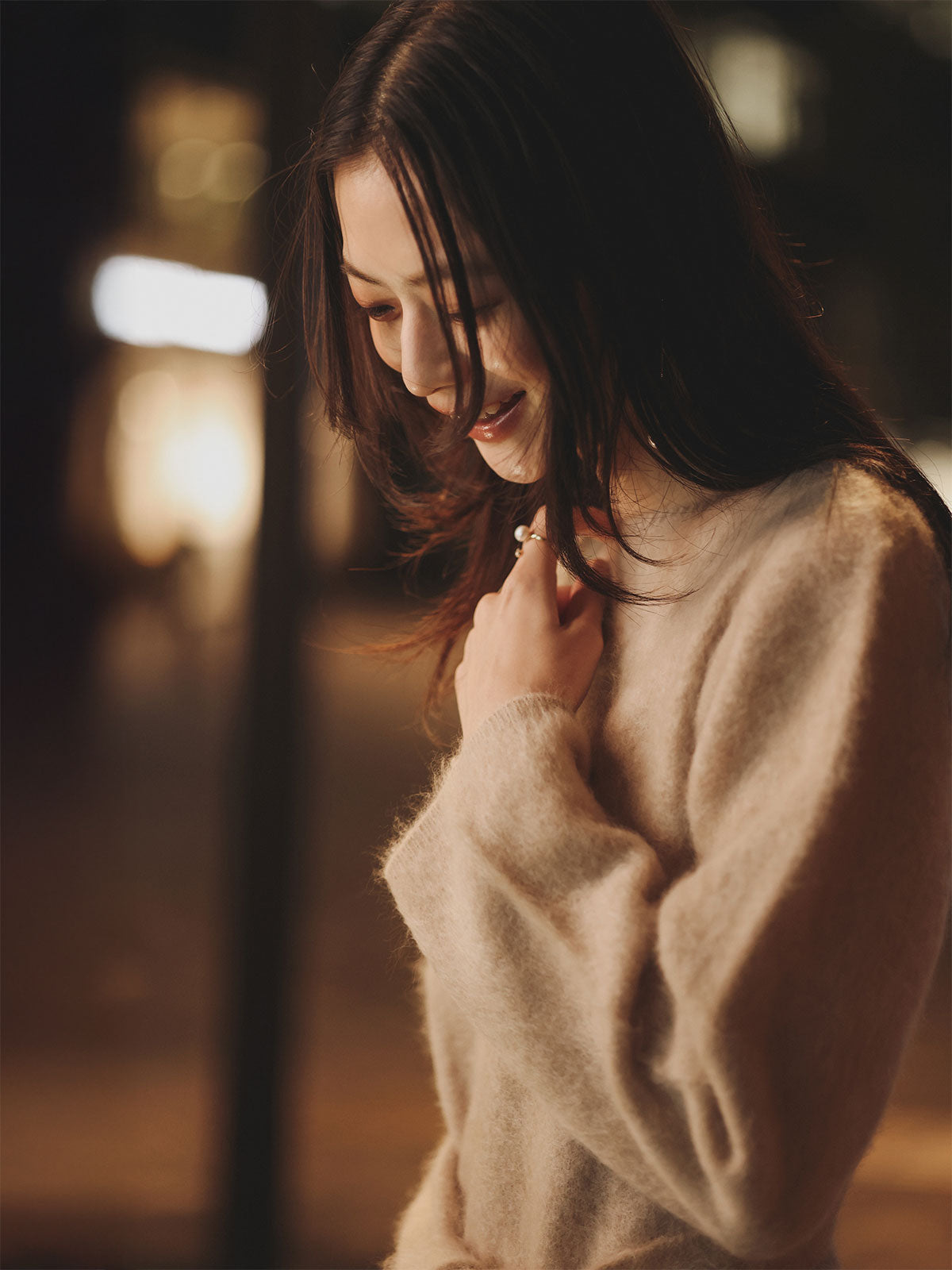 ウールミンクニットワンピース