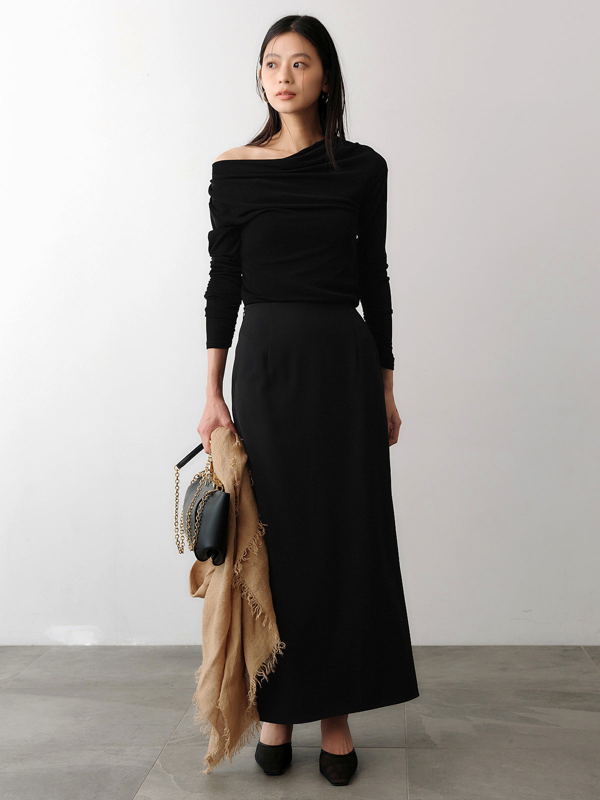 ドレープディティールスカート