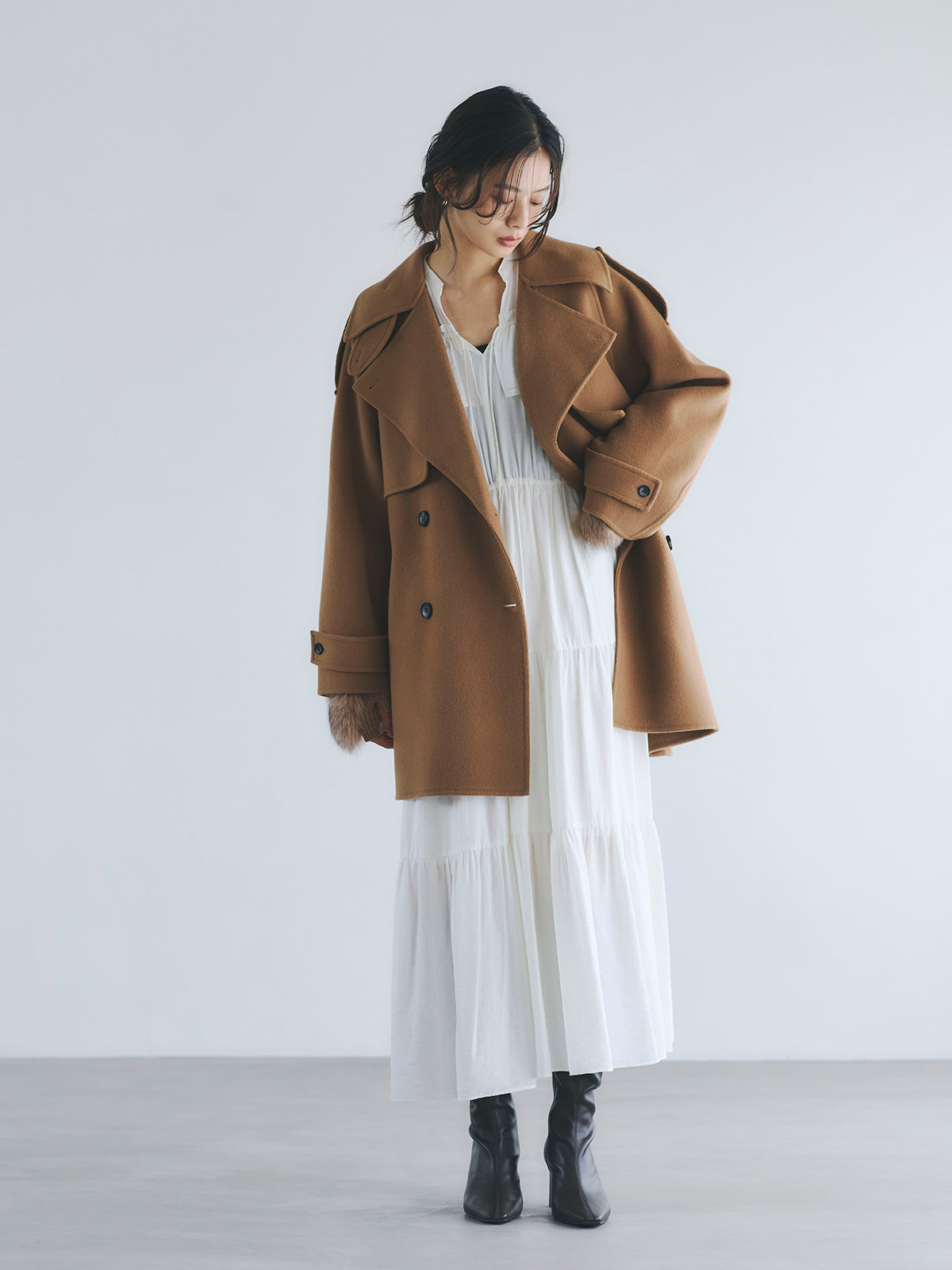 リバーウールミドルトレンチコート