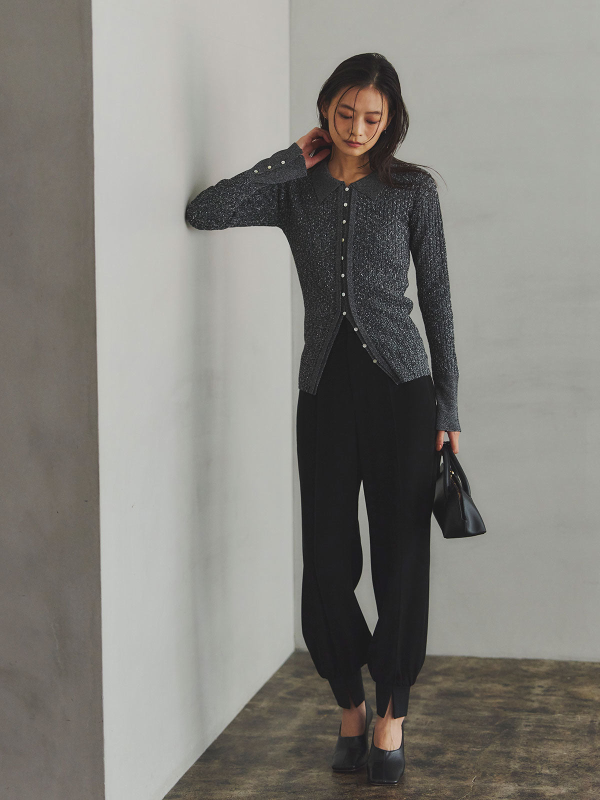 ネップラメニットトップス