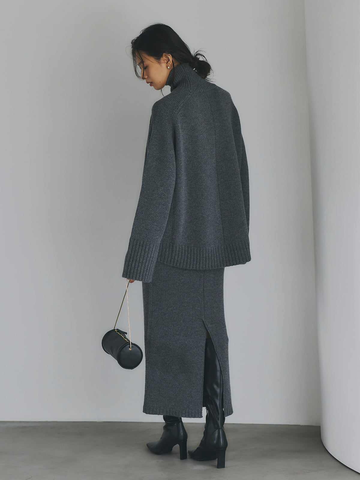 HAMILTON 울 캐시미어 터틀넥 풀오버