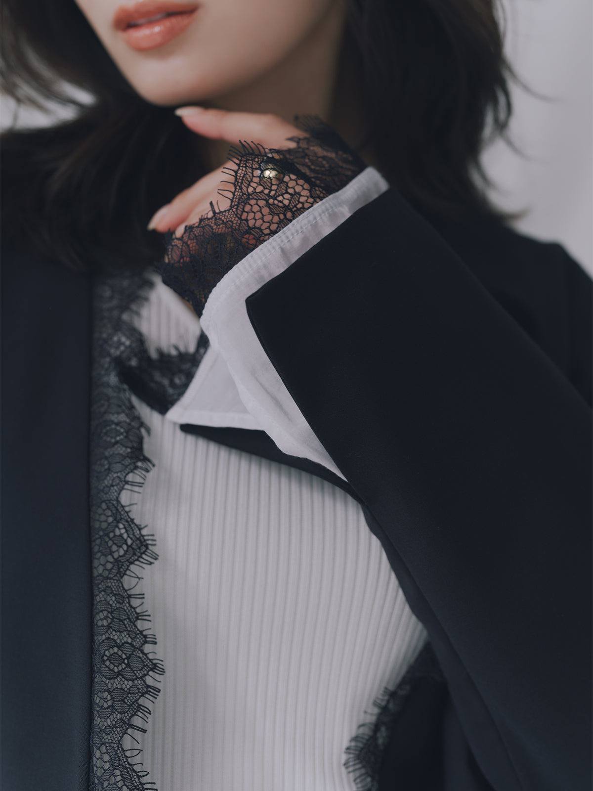 リュクスビスコースリブニットプルオーバー