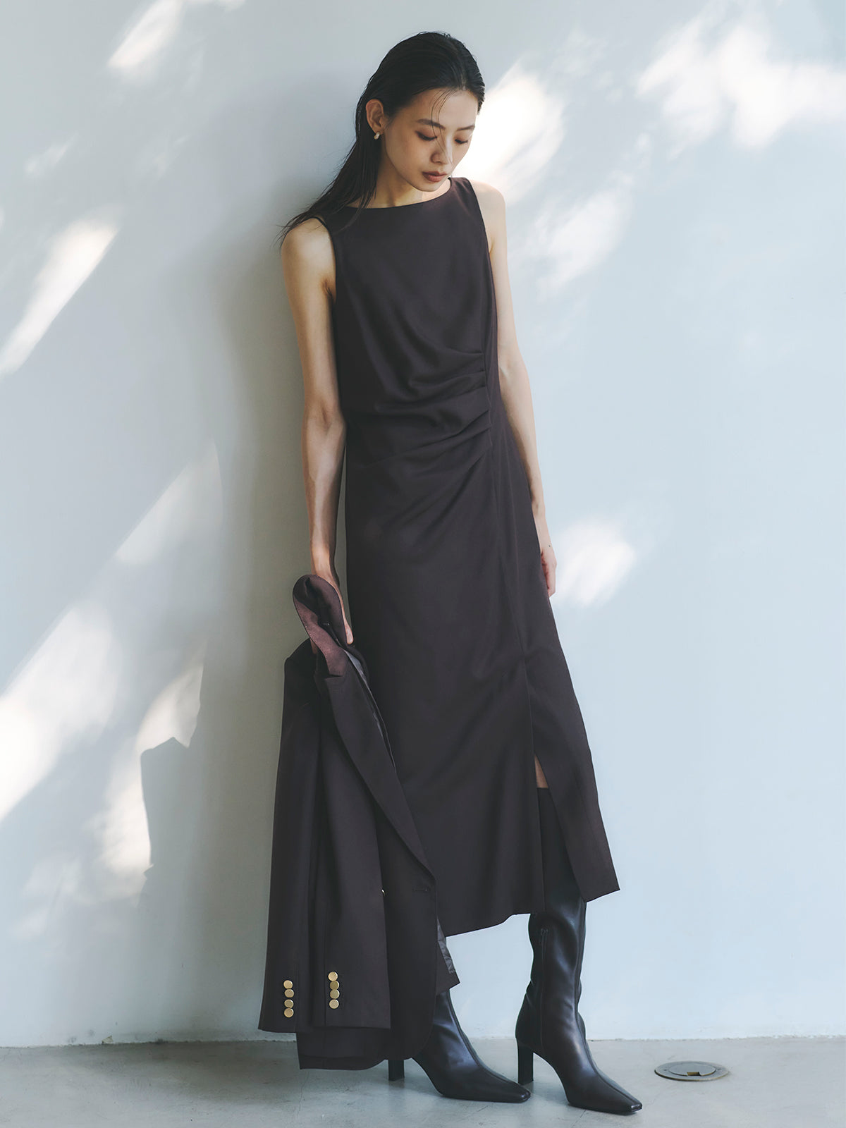 アシメタックナローワンピース