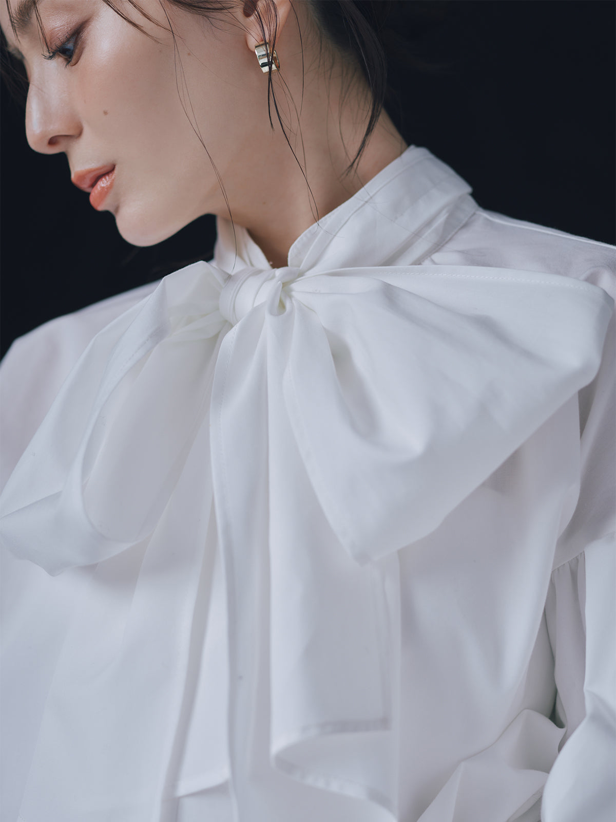 Anniv.バルーンスリーブボウタイブラウス