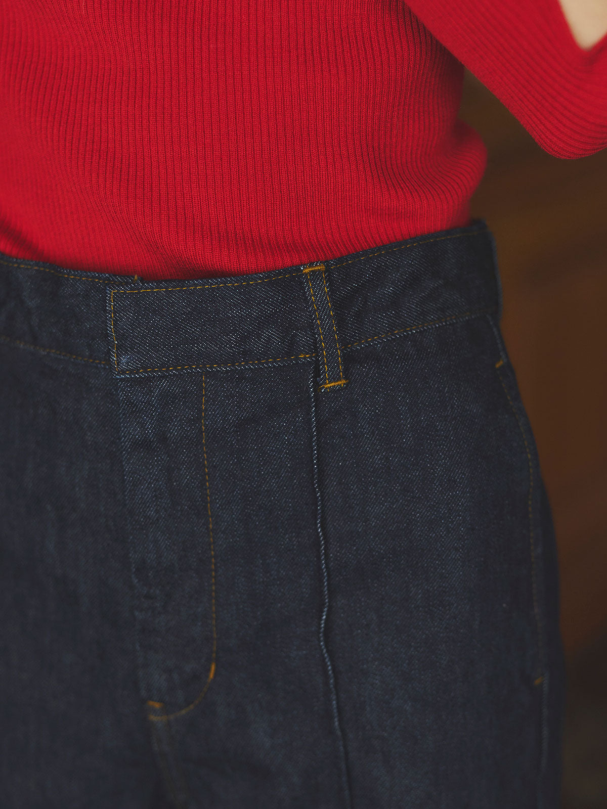 スリムフィットストレートデニム