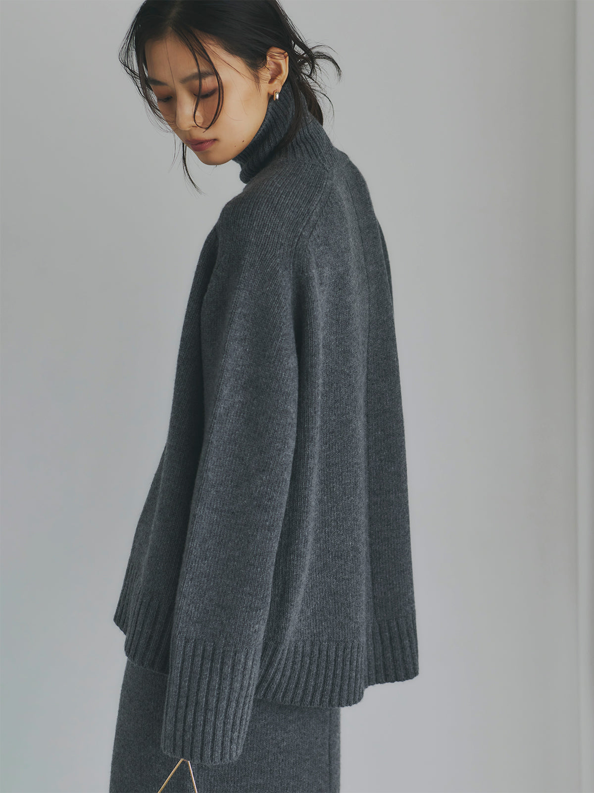 HAMILTONウールカシミヤタートルネックプルオーバー