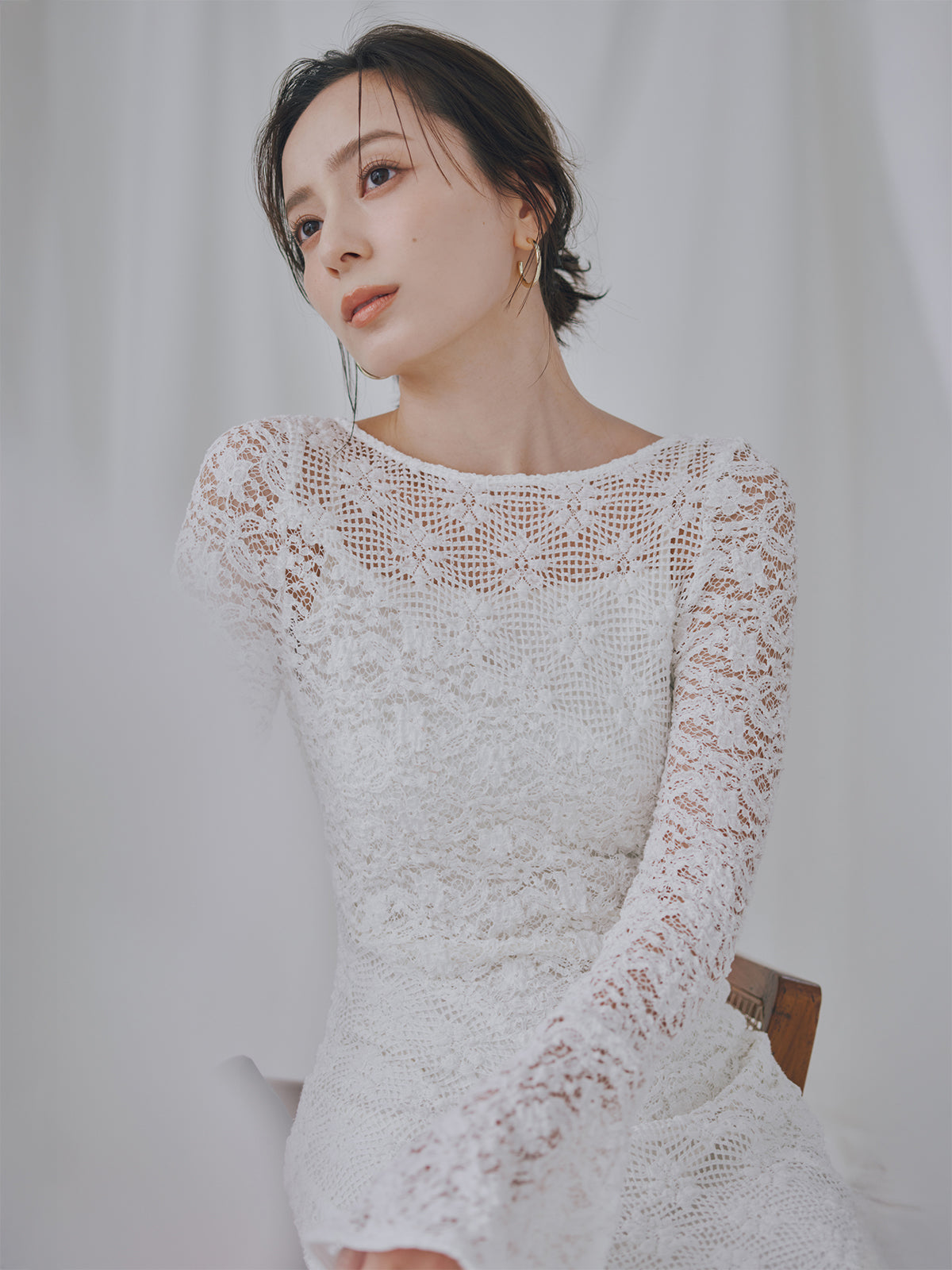 シュリンクレースパネルワンピース