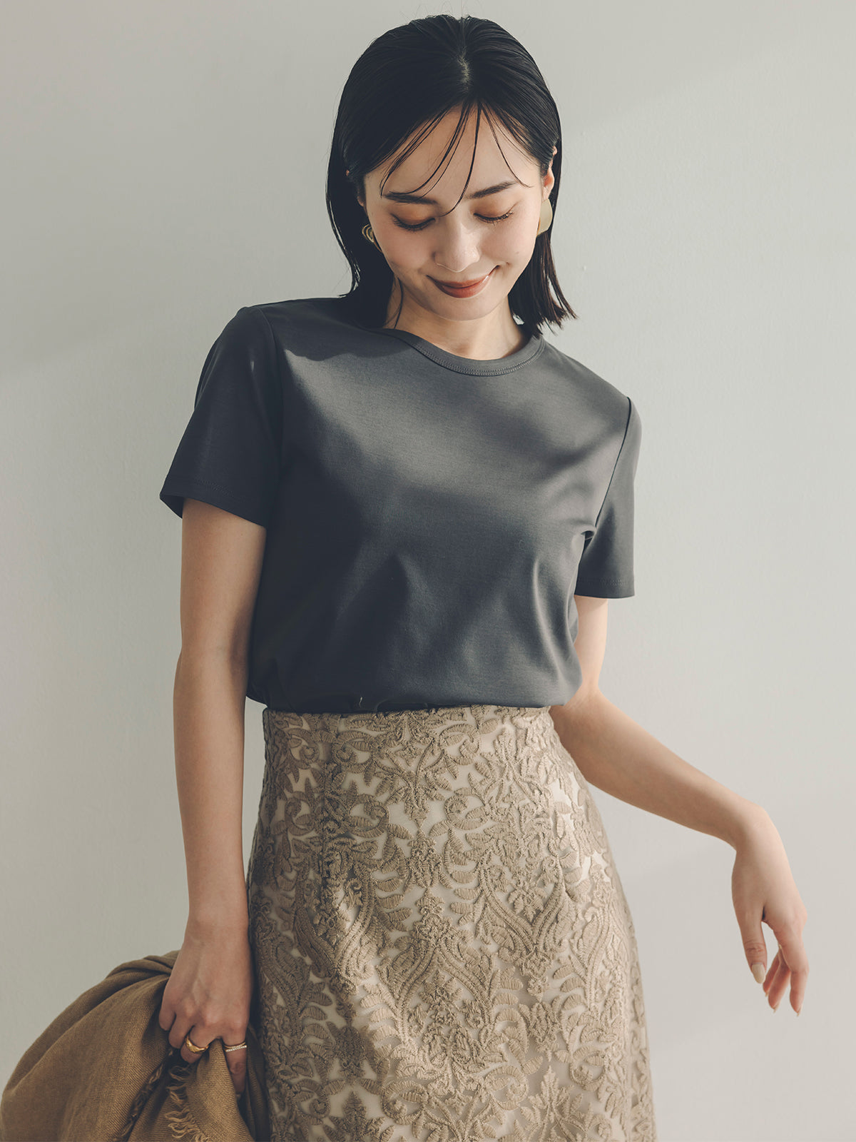 絲滑觸感棉質修身T恤