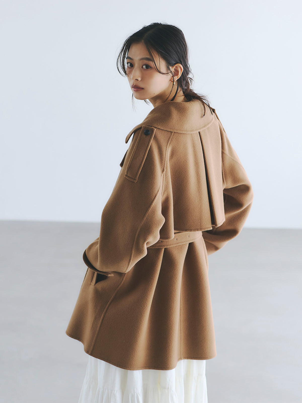 リバーウールミドルトレンチコート