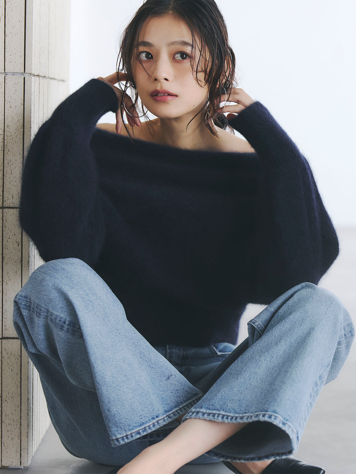 ラクーンフォックスオフショルニットプルオーバー