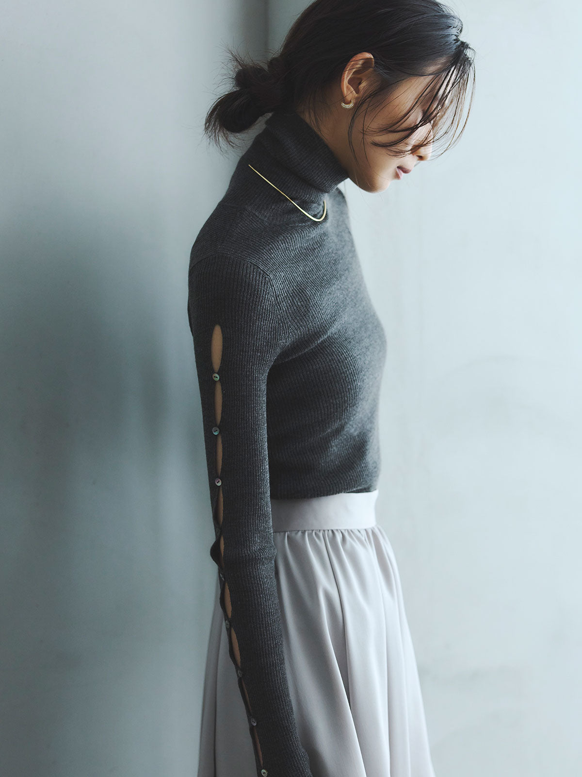 アセライクサテンバルーンスカート