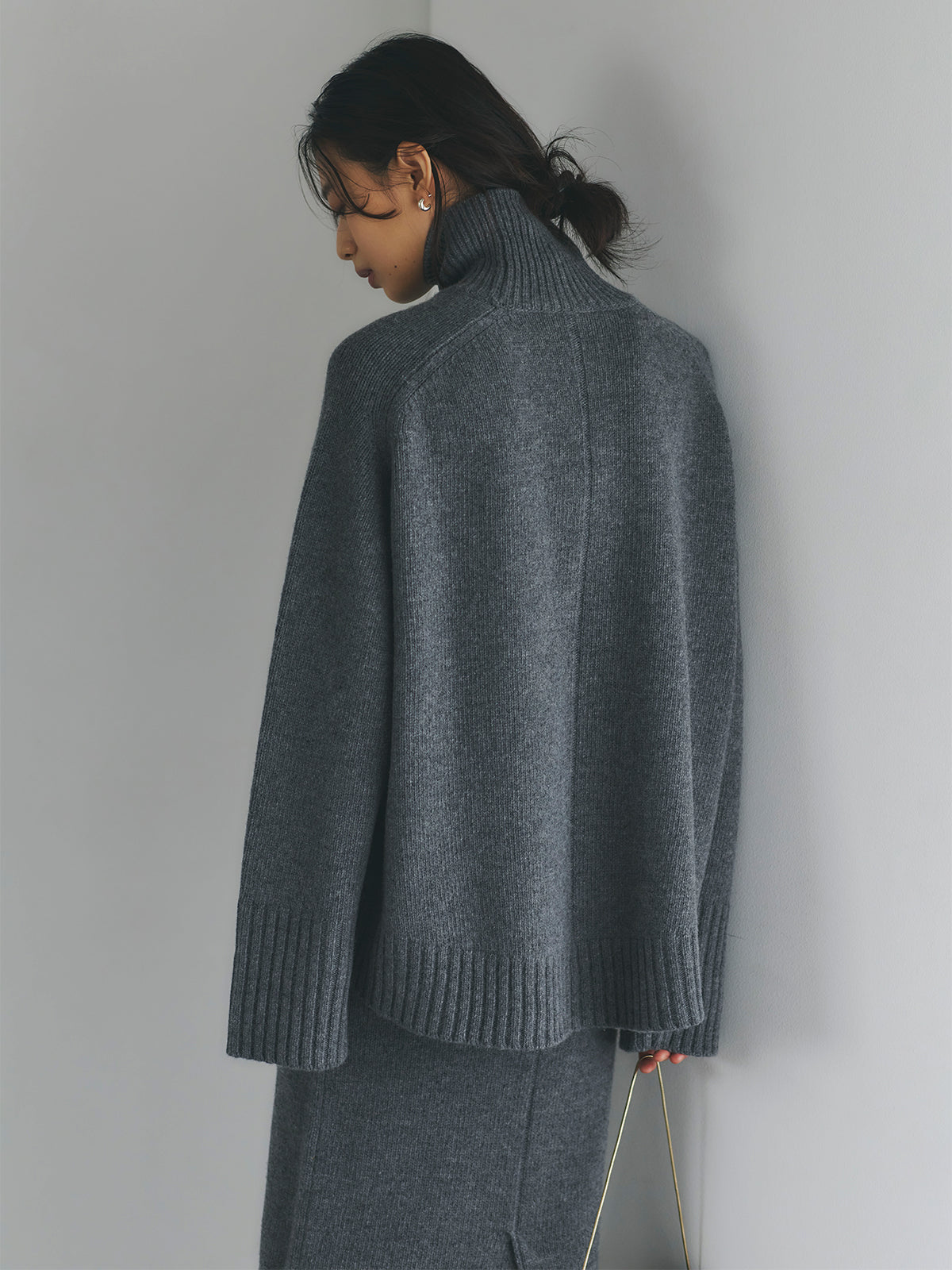 HAMILTON 울 캐시미어 터틀넥 풀오버