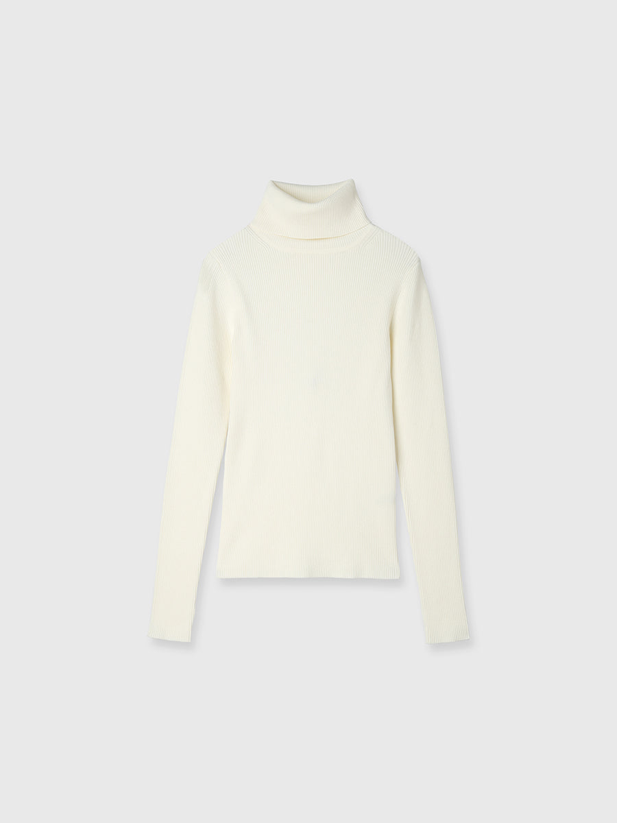カシミヤブレンドフィットリブニットプルオーバー